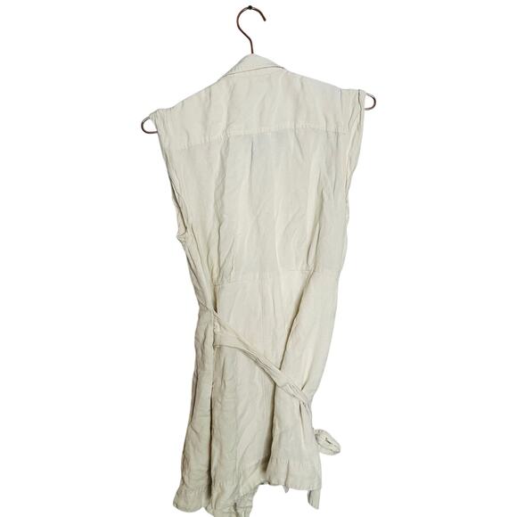 DEREK LAM 10 CROSBY x RTR Off White Linen Blend Crisp Apron Dress Size 44 - Picture 6 of 12